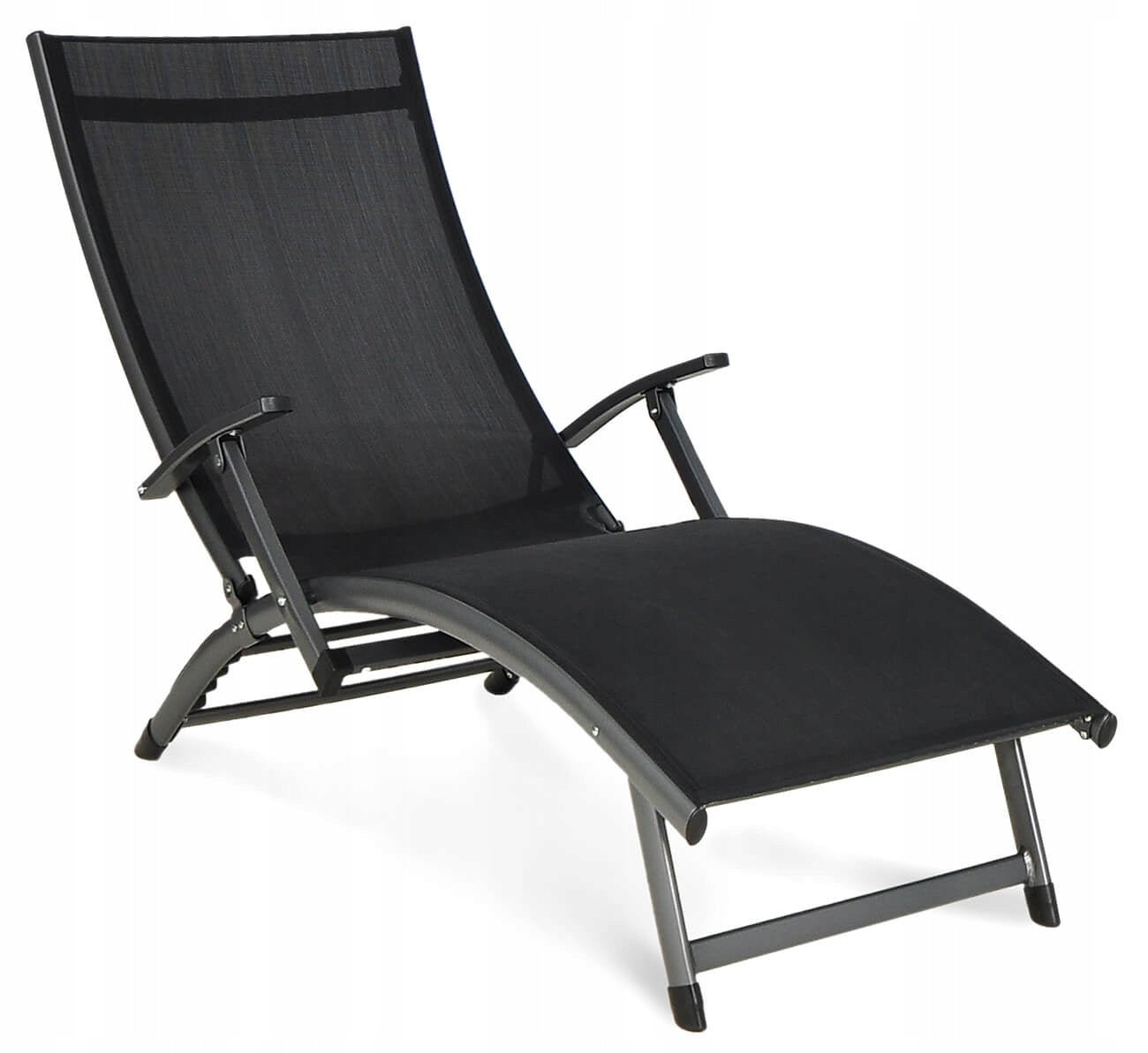 Beach Garden Sun Lounger Folding RELAX for Pool Garden Comfortable Strong Black Manufacturer code 000746