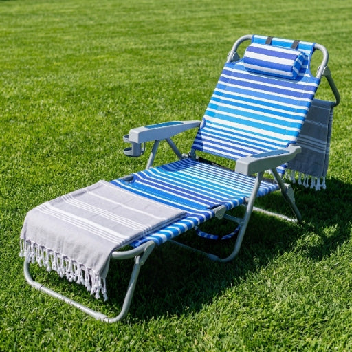 Beach Garden Sun Lounger Folding with Cushion Hiking Harness 150kg Manufacturer code AMIKU-0442