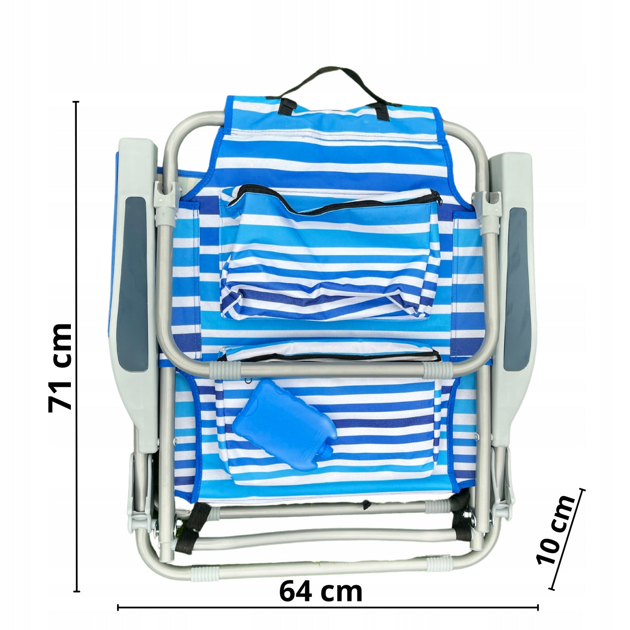 Beach Garden Sun Lounger Folding with Cushion Hiking Harness 150kg Model LEŻAK PLECAK Z REGULACJĄ
