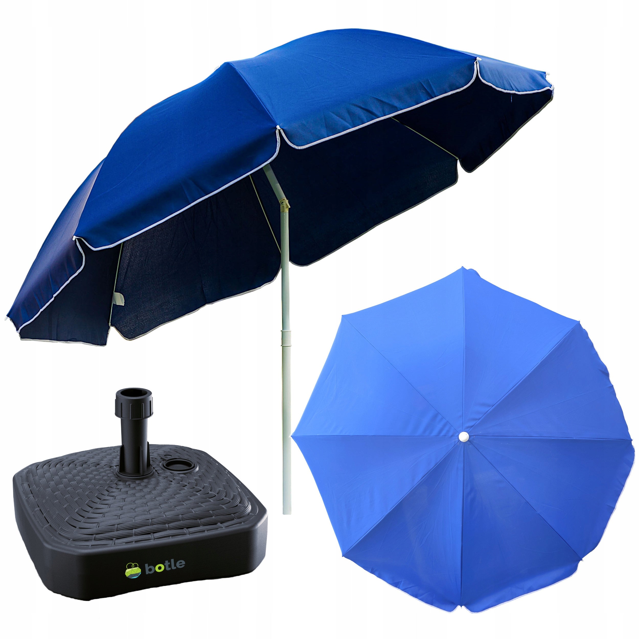 Beach Garden Umbrella 240cm Large Broken with Base Stand Square Set