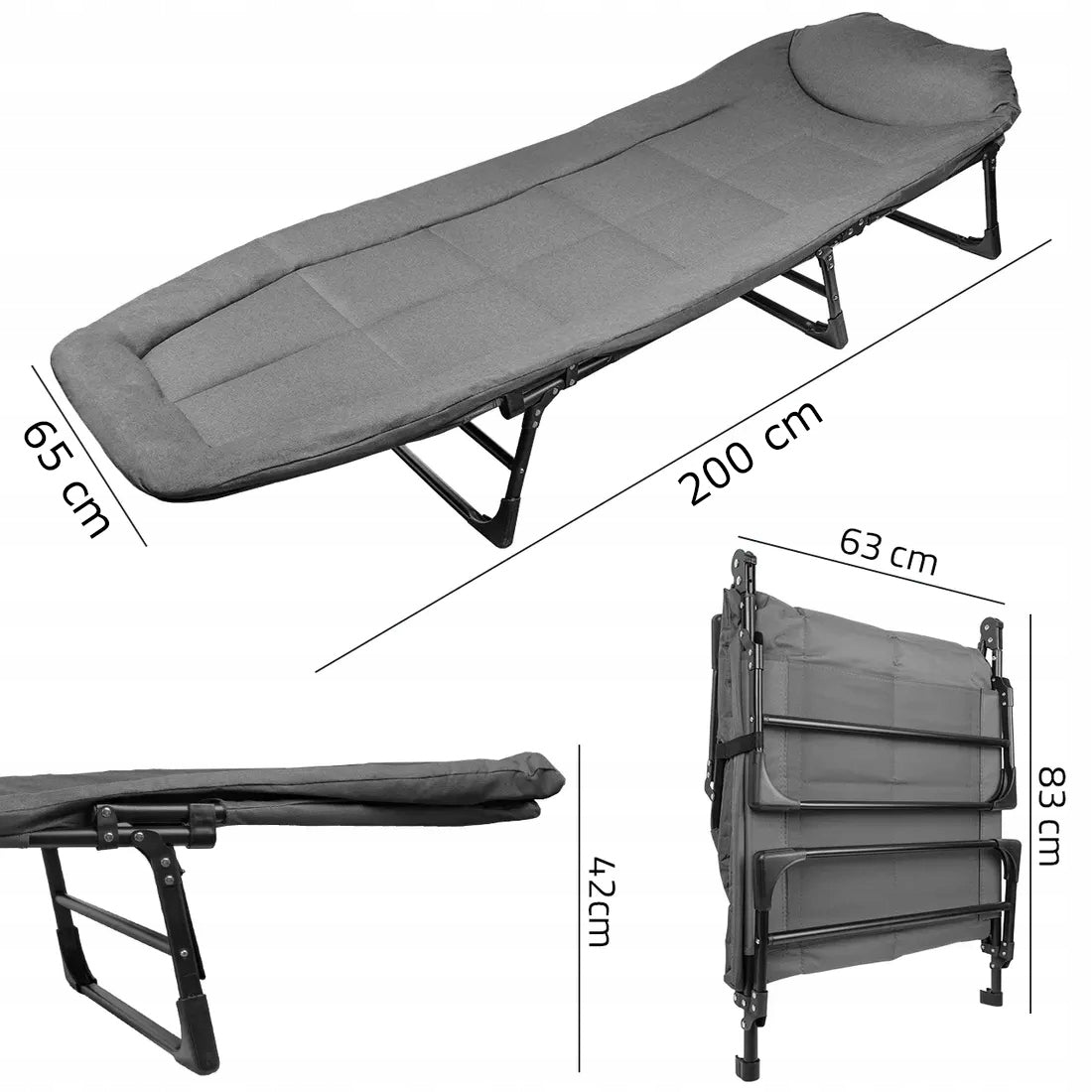 Beach Lounger Garden Folding Hiking Chair Couch Tourist Bed Brand Be-Active.pl
