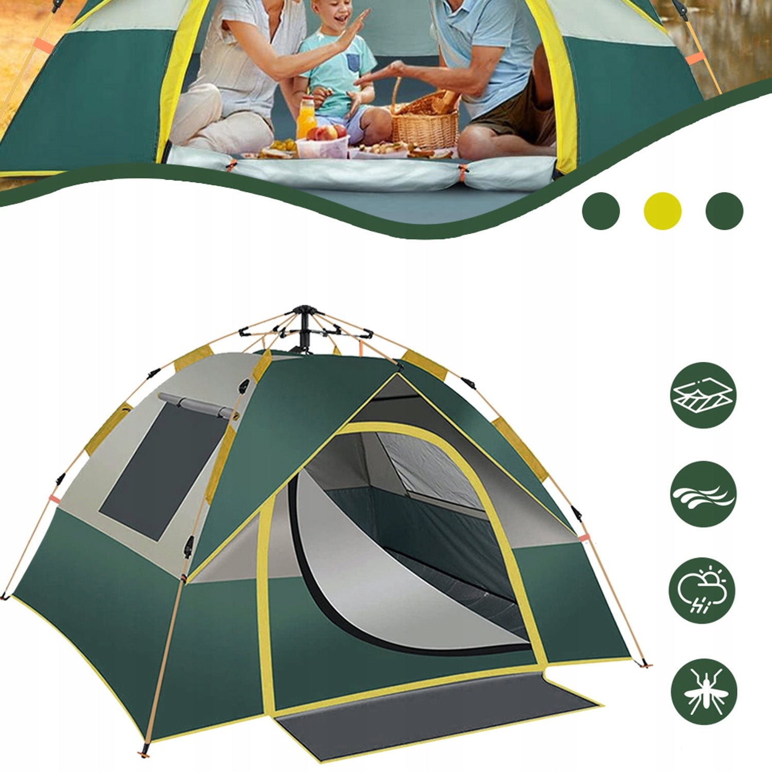 Beach Tent Camping Tent Tourist Quick Assembly Strong Durable Number of entrances 1