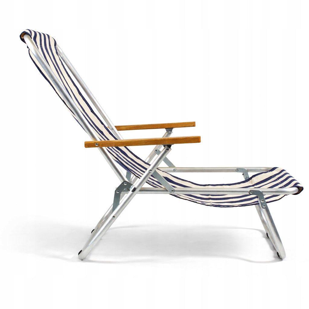 Beach lounger, aluminium, durable up to 150 kg, traditional, Marine Kind sunbed