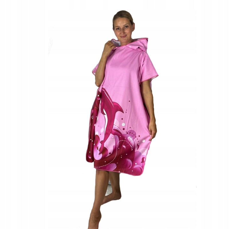 Beach poncho with hood beach towel for swimming pool - Medusa Model Meduza