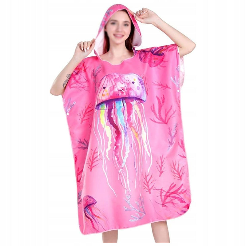 Beach poncho with hood beach towel for swimming pool - Medusa Packaging status original