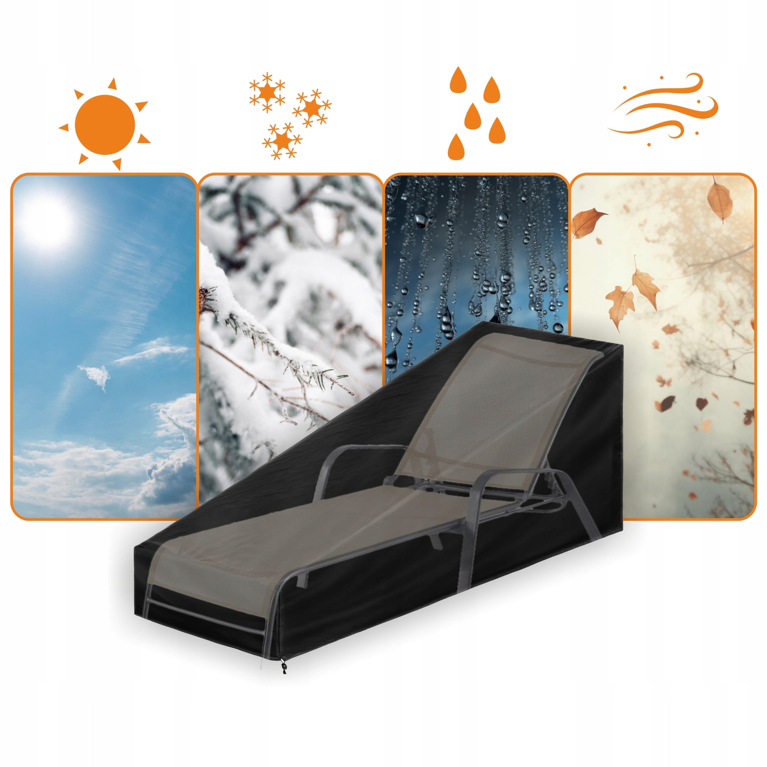 Beach sun lounger cover, Waterproof protective Tarpaulin 200x75cm Manufacturer PillowPrim