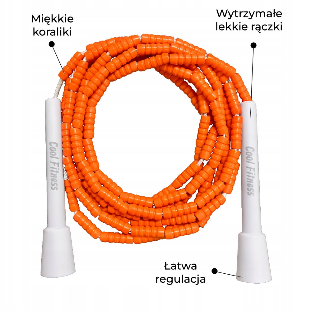 Bead Jump Rope for Kids (Soft Beads) – Sunny Orange by CoolRope Manufacturer code CFSKSBSO