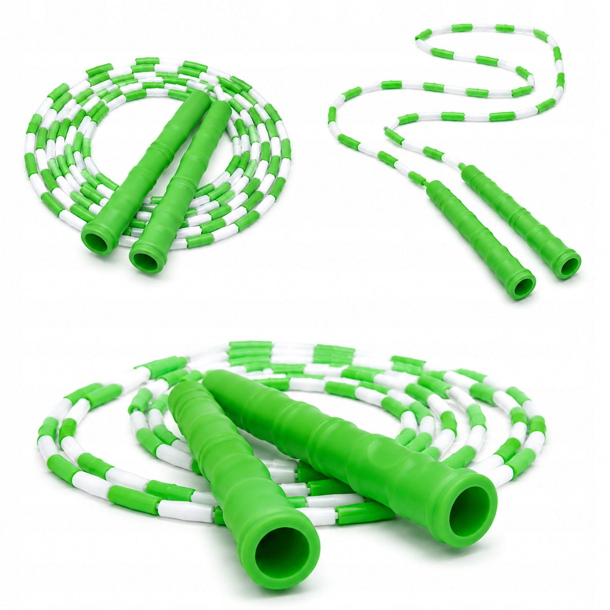 Bead jump rope for athletes adjustable CrossFit freestyle 305cm Y3S Manufacturer code Skakanka koralikowa biało-zielona