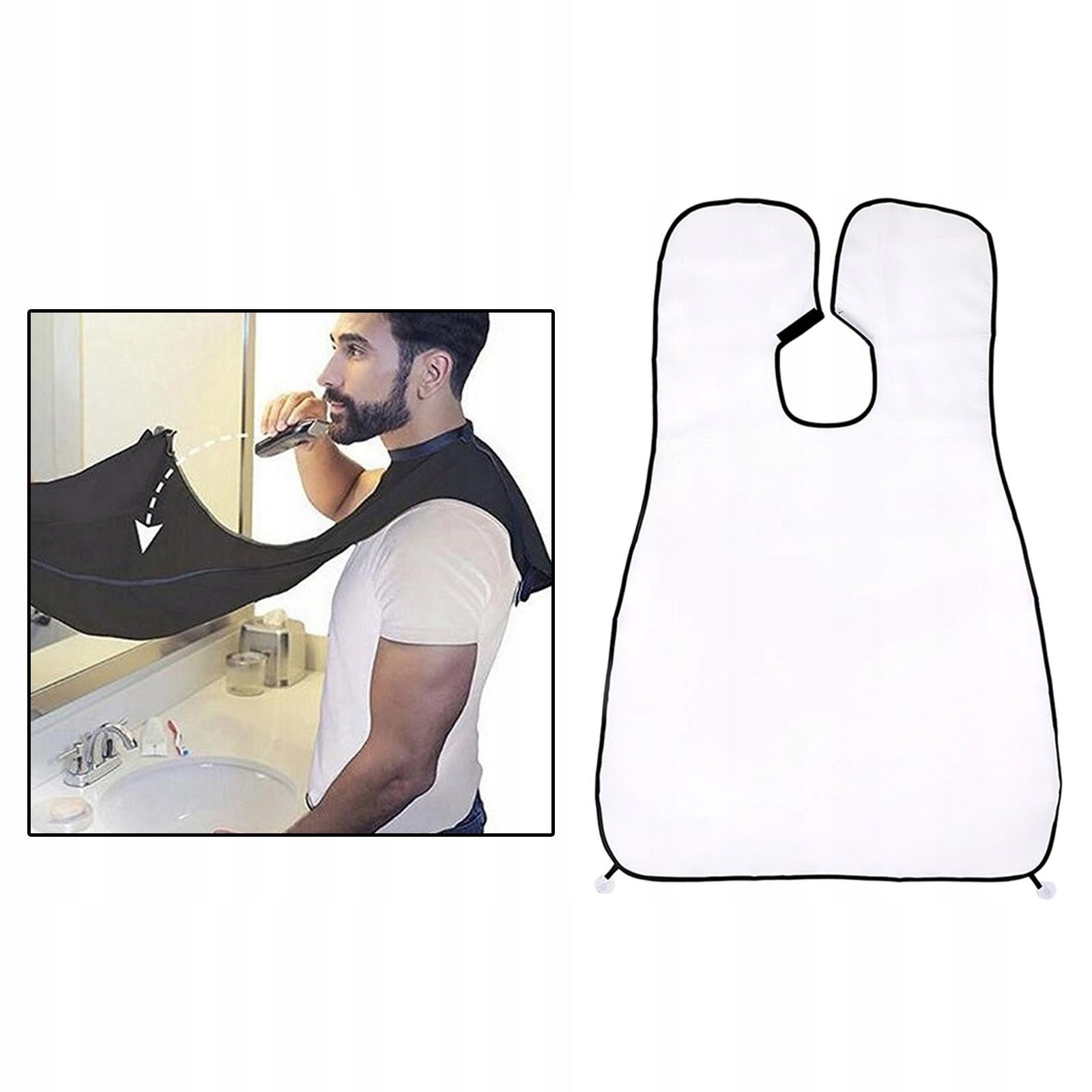 Beard Shaving Bib The Smart Way to Shave Beard Trimming Apron white Model przewodnik po akcesoriach dla mężczyzn golenie dla