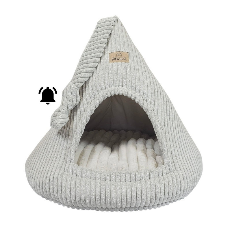 Bed BUDKA cat house up to 8kg RATTLE CAT CAP with toy 50cm COLORS Brand PRASKA - Eco Cats Collection