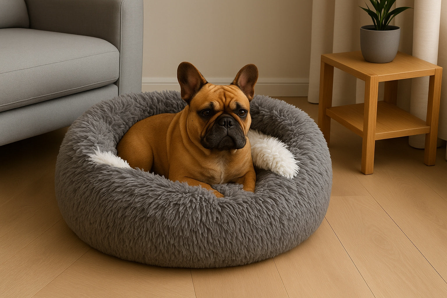Bed Cloud Mink for Dog and Cat 65 Shaggy Removable Cover Grey Brand Lagram