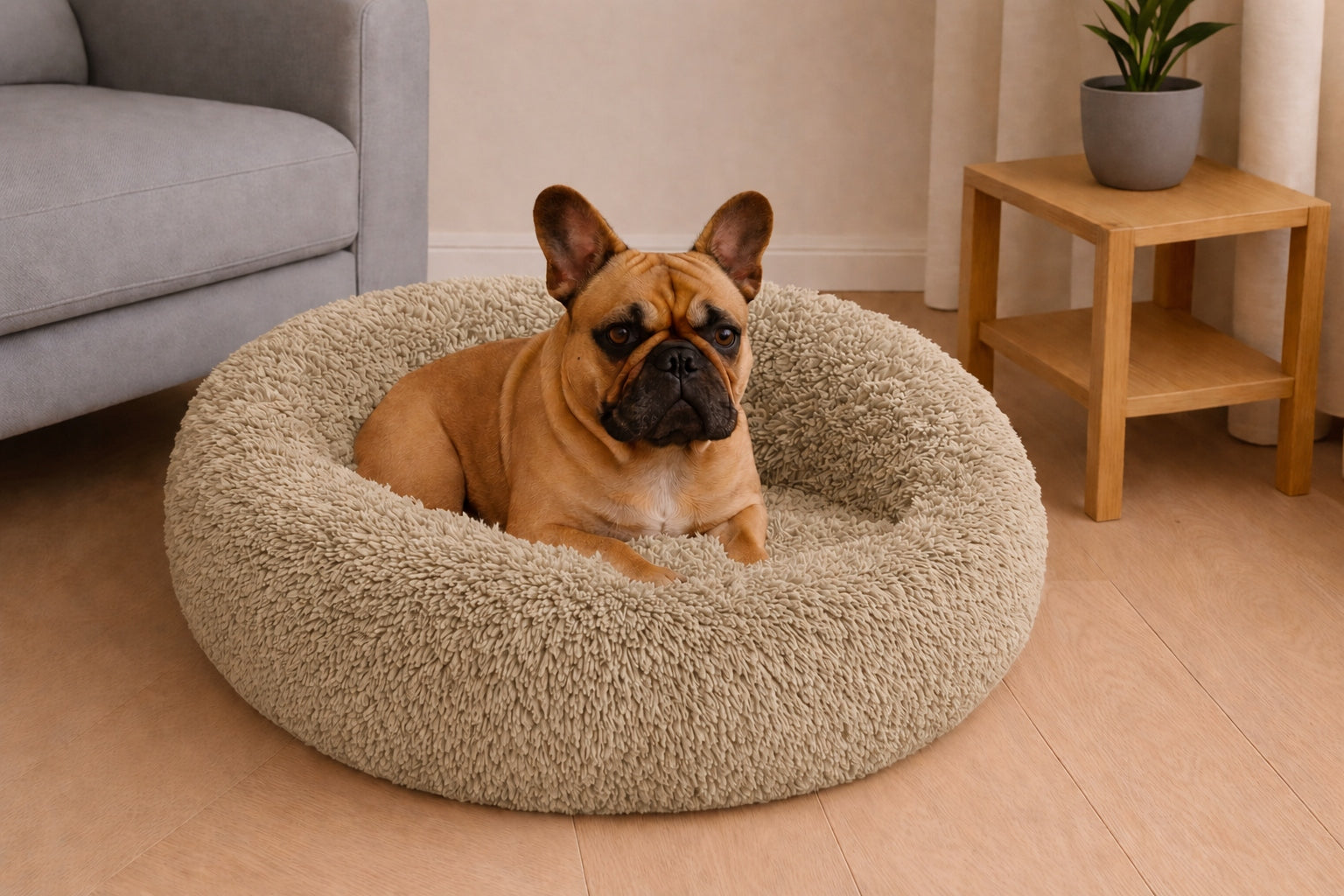 Bed Cloud Mink for Dog and Cat 65 Shaggy Removable Cover Grey Product width 65 cm