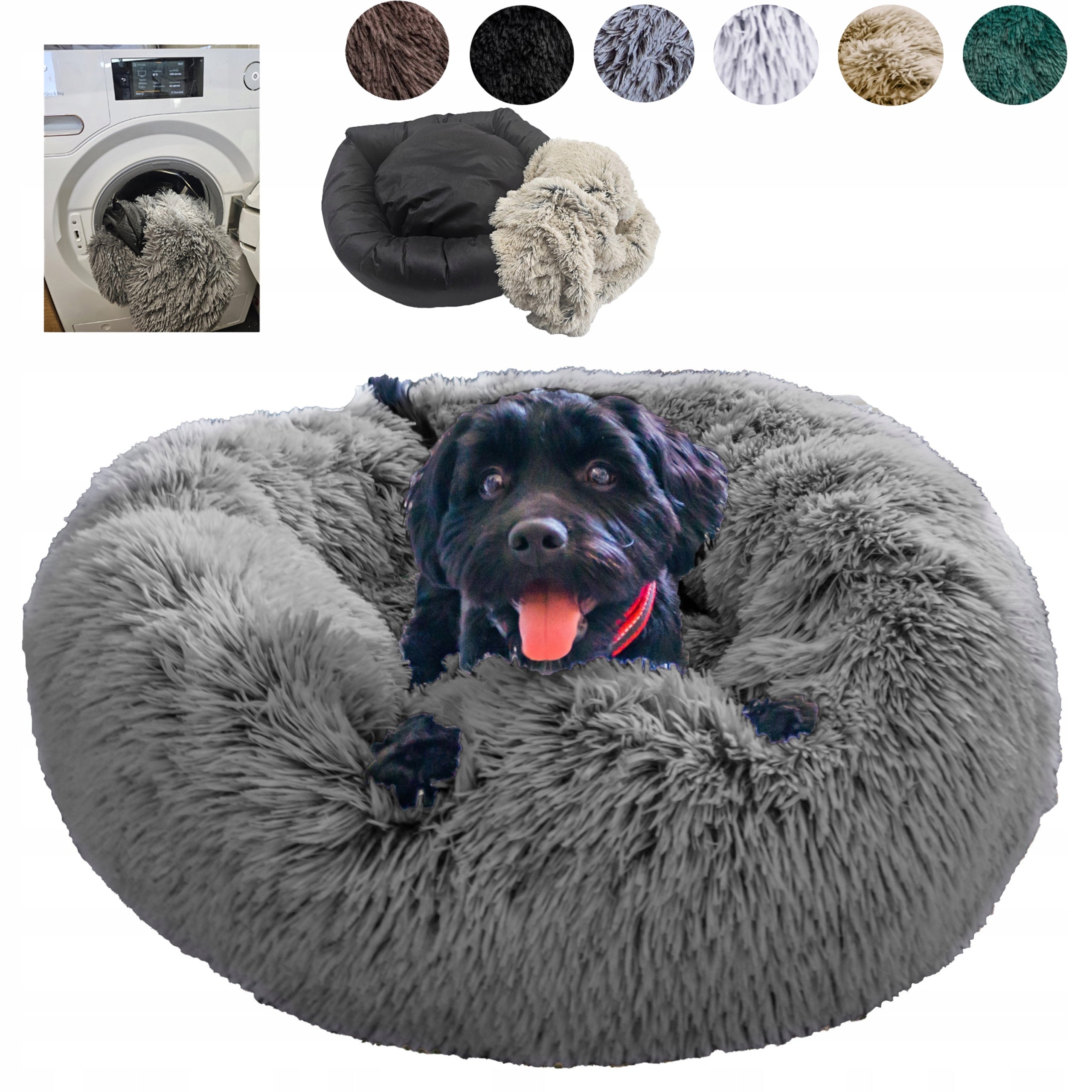 Bed Cloud for Dog and Cat Shaggy 65 Removable Cover Grey