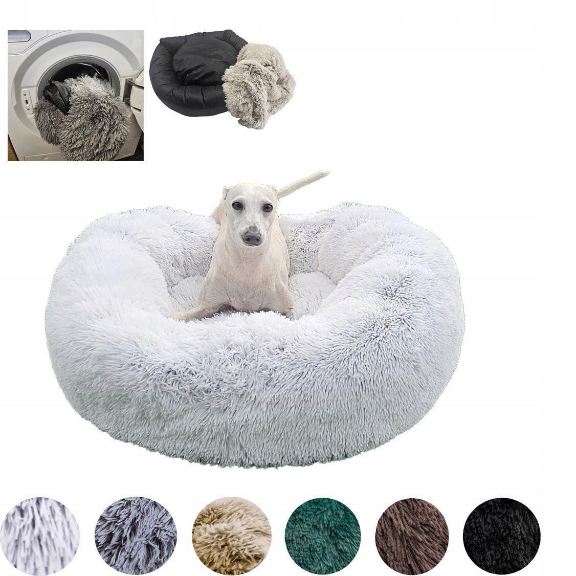 Bed Cloud for Dog and Cat Shaggy 80 Removable Cover Silver
