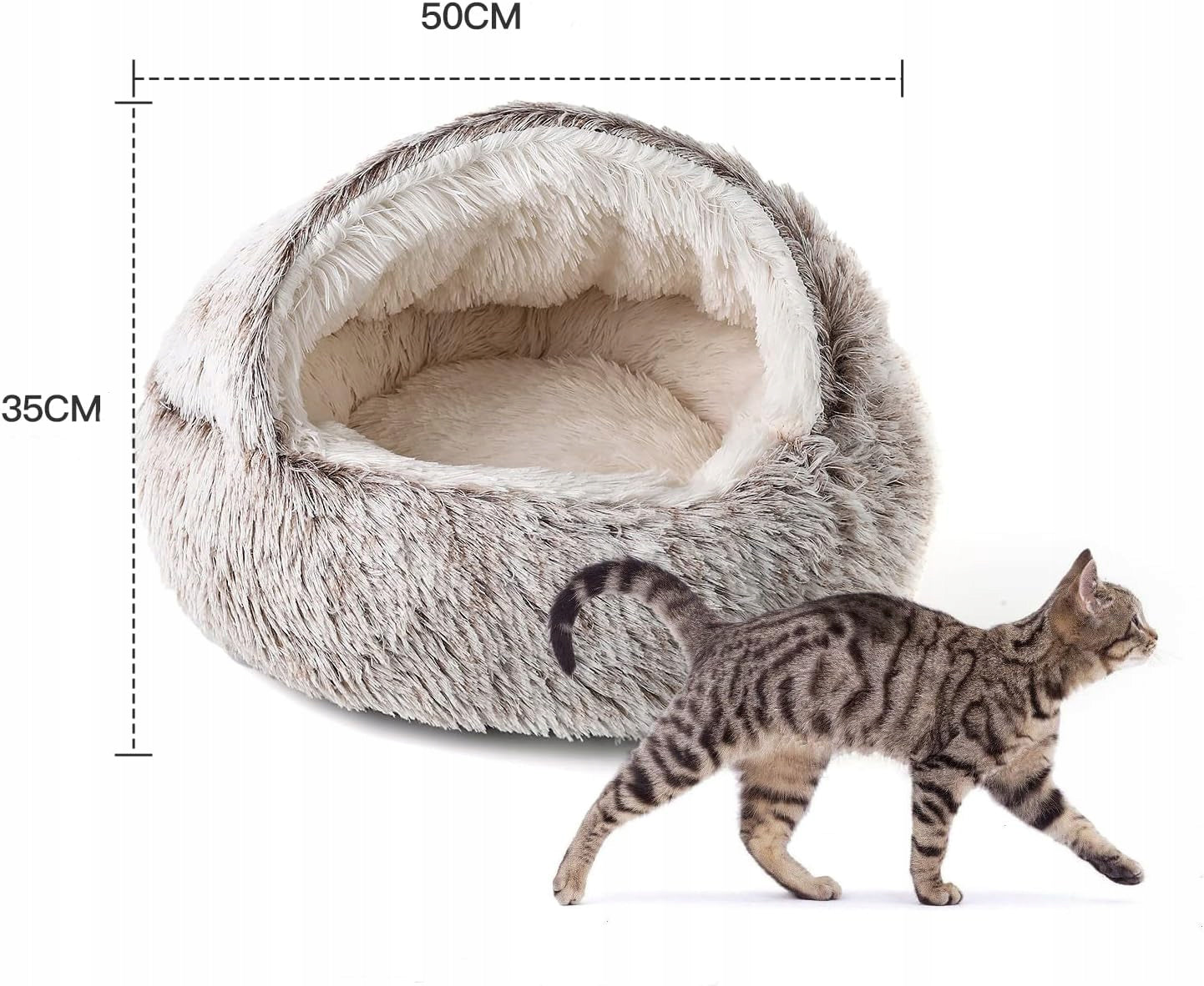 Bed plush fluffy soft pillow cottage 2in1 for cat / dog (I049) Length 50 cm