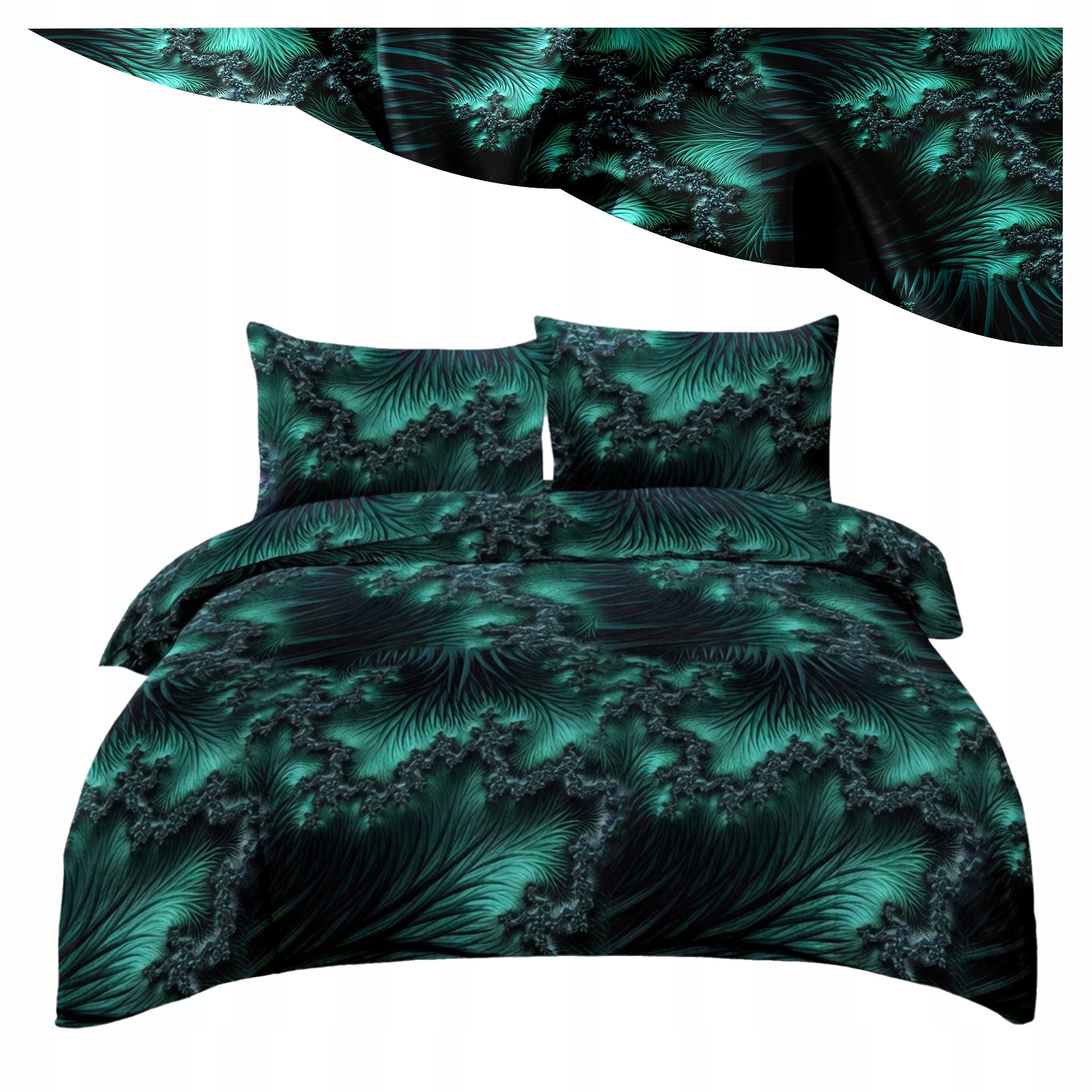 Bedding 140x200 Bedding Set 2-Piece Green Marble Multiple Patterns