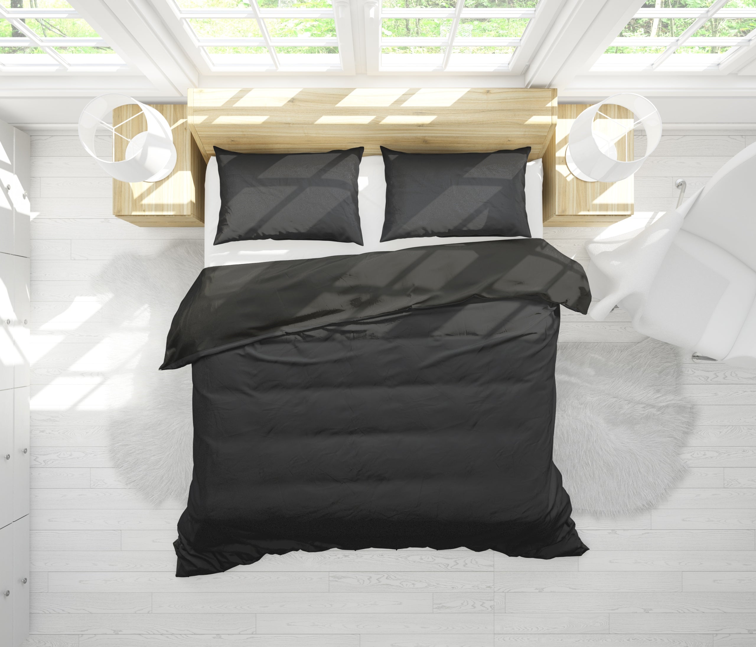 Bedding 140x200cm, 70x80cm, 140g/m2, cotton 100% color: BLACK Brand Posciel-Hurt