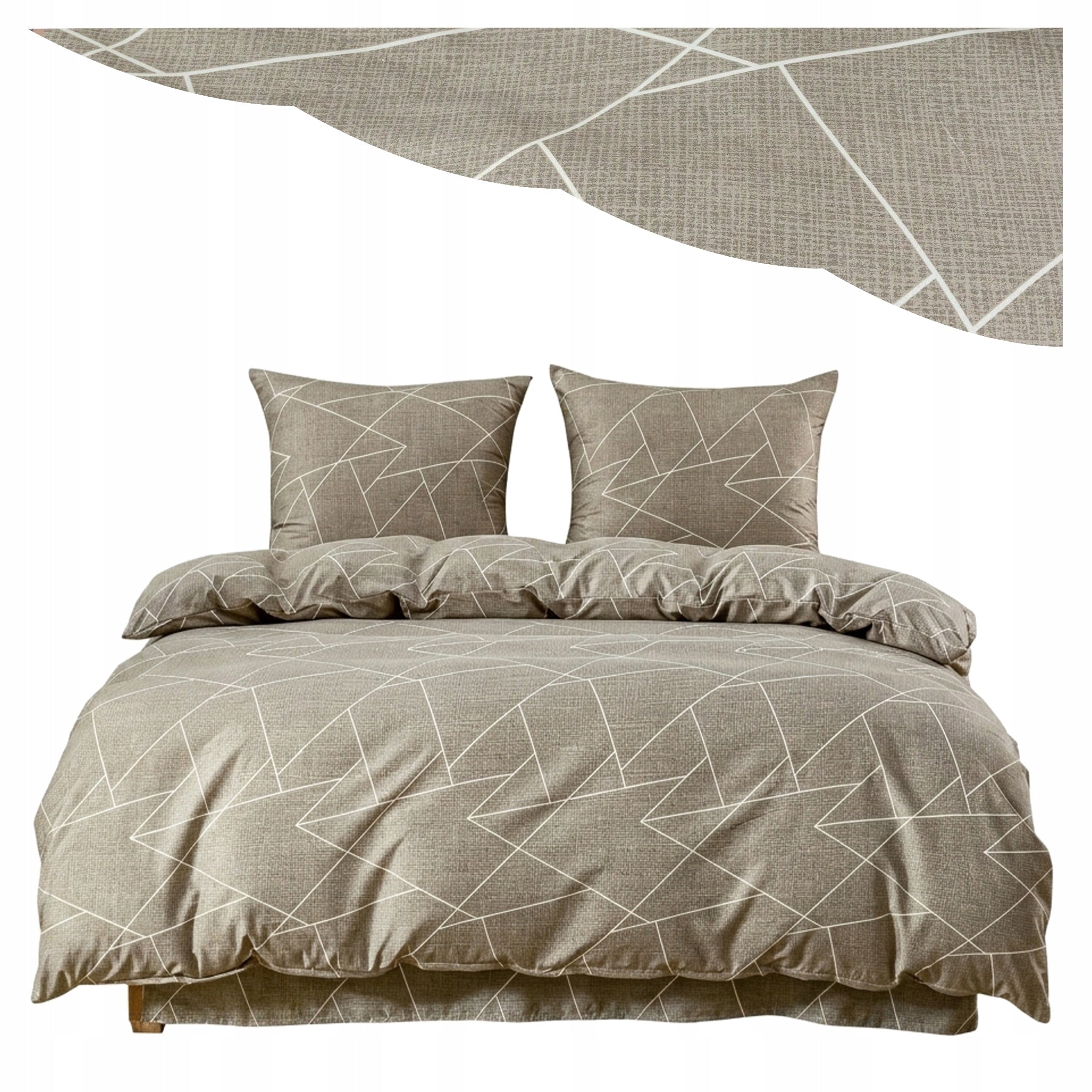 Bedding 160x200 Bedding Set 3-Piece 3D Beige Multiple Patterns