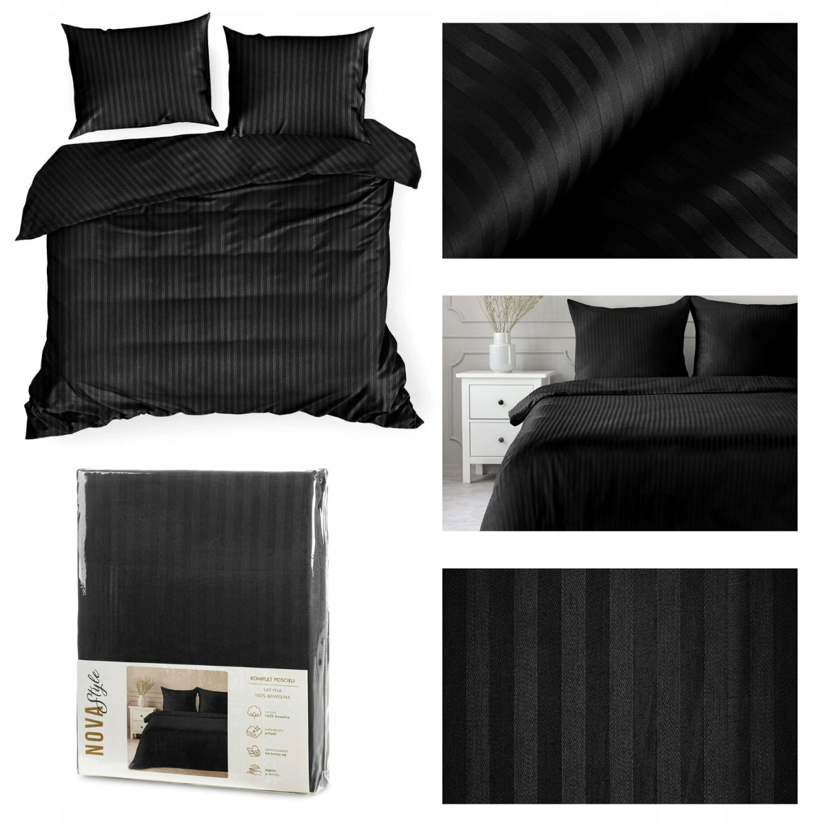 Bedding 160x200 cm as a gift set of 3 el elegant stripes