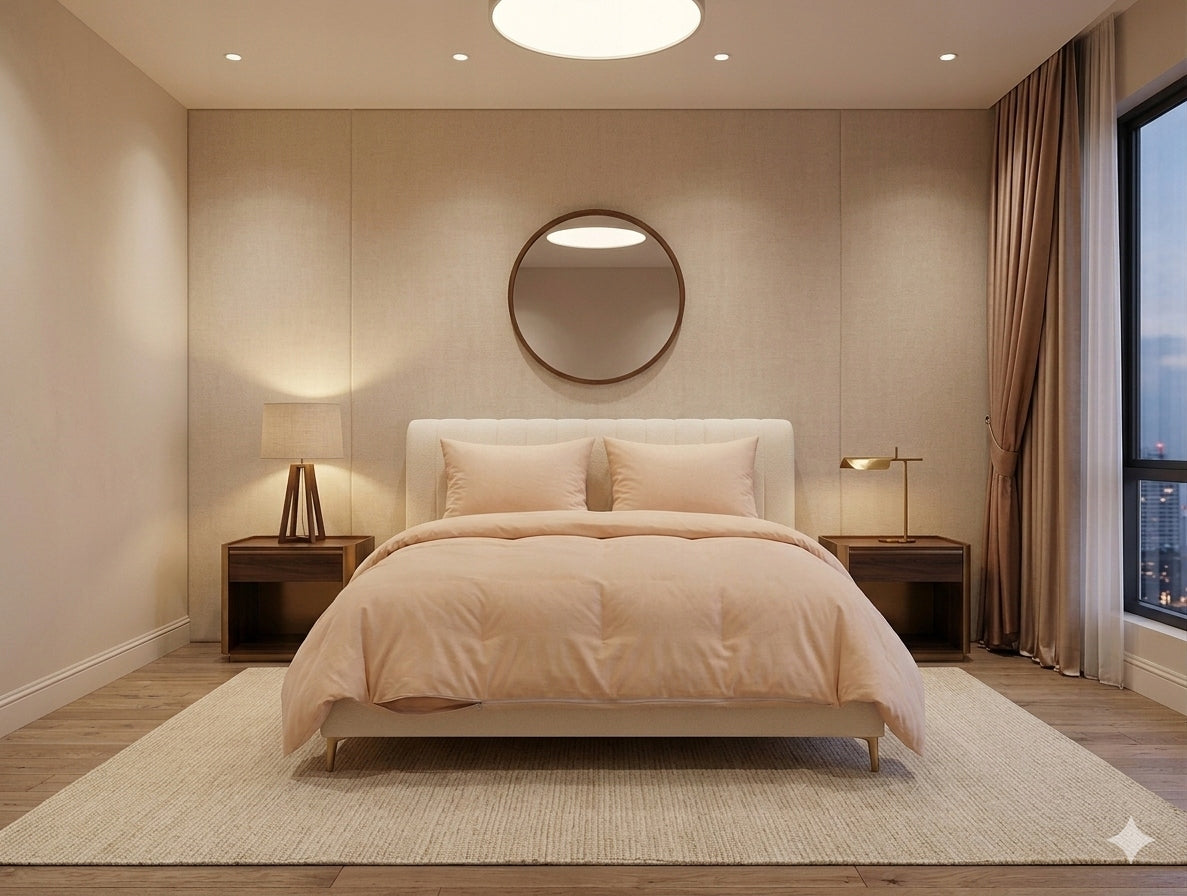 Bedding 220x200 Satin Cotton Beige 2x70x80 Luxury Packaging status original