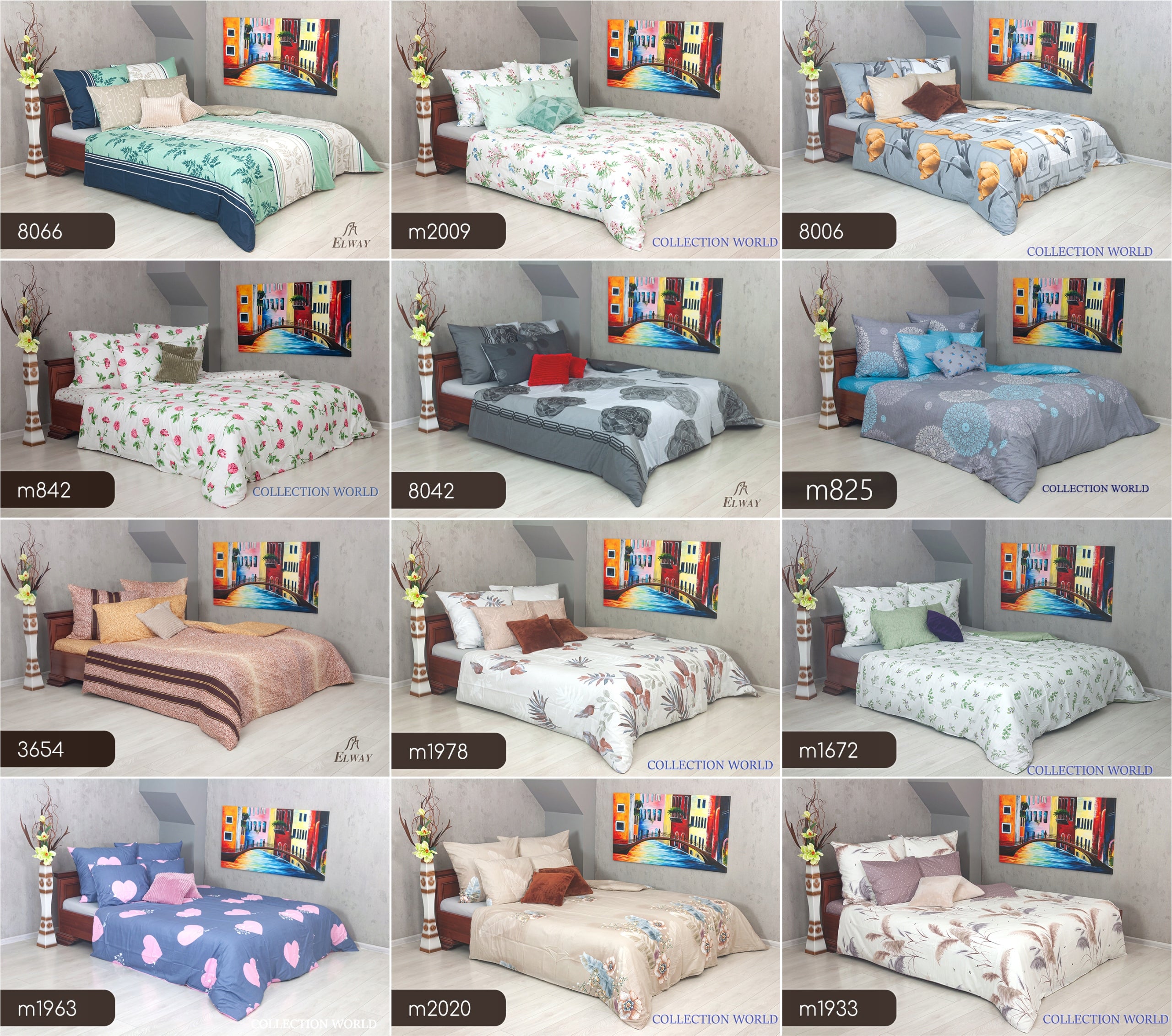Bedding ELWAY 140x200 Cotton Satin NEW DESIGNS Brand Elway