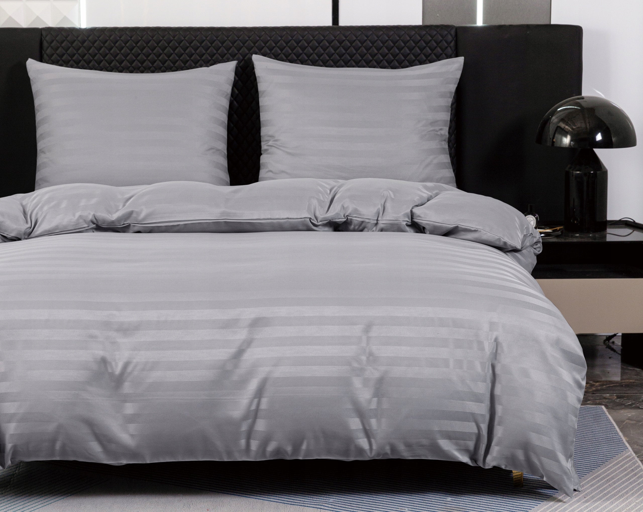 Bedding damask hotel striped 200x220 GREY, LIGHT GREY, Silver Packaging status original