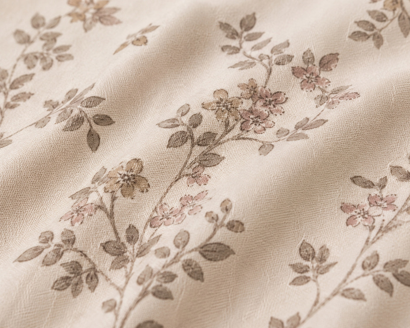 Bedding set 100% cotton Mengtianzi B-1671 cream with flowers 200x220 3el Brand Mengtianzi