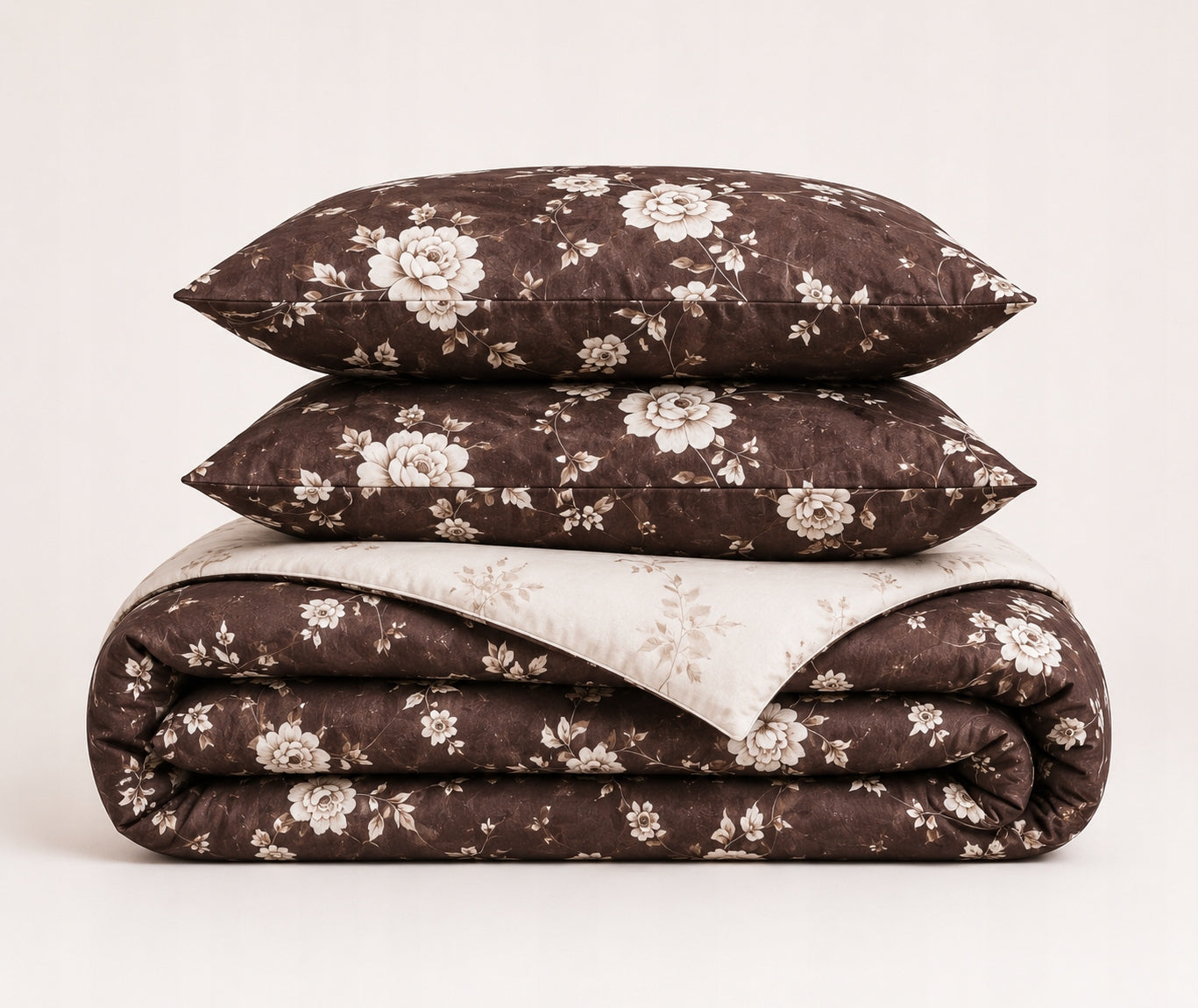 Bedding set 100% cotton Mengtianzi B-1673 graphite beige roses 200x220 3el Packaging status original