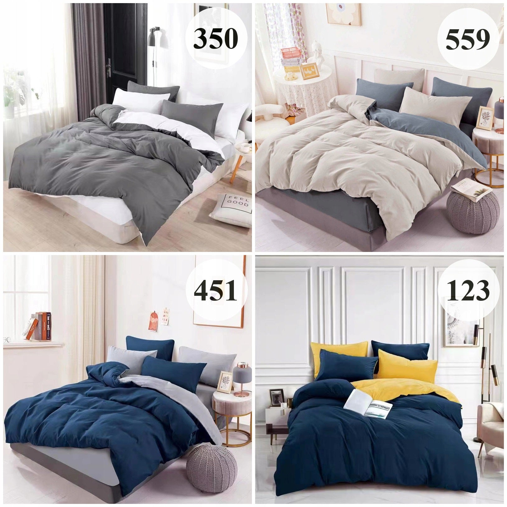 Bedding set 200x220 + 2 Pillowcases 70x80 Double-sided NICE Delicate PATTERNS Manufacturer code komplet-poscieli-200x220-4cz z prześcieradłem