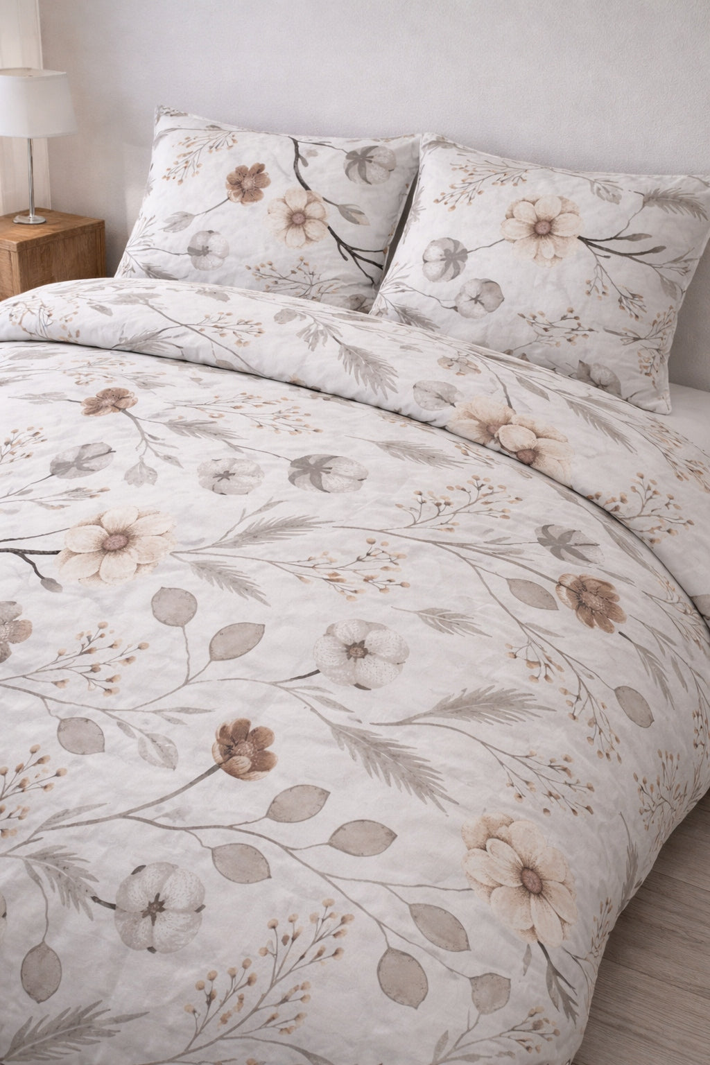 Bedding set 220x200 cm 100% COTTON,polish product pattern:cotton flowers Packaging status original