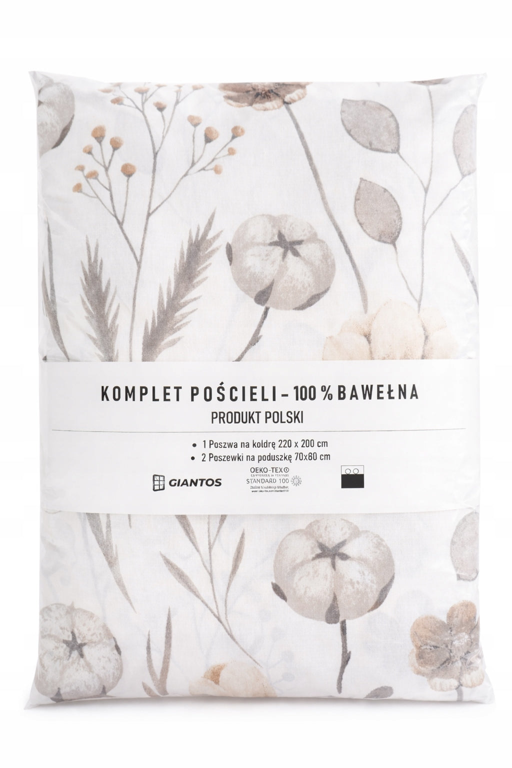 Bedding set 220x200 cm 100% COTTON,polish product pattern:cotton flowers