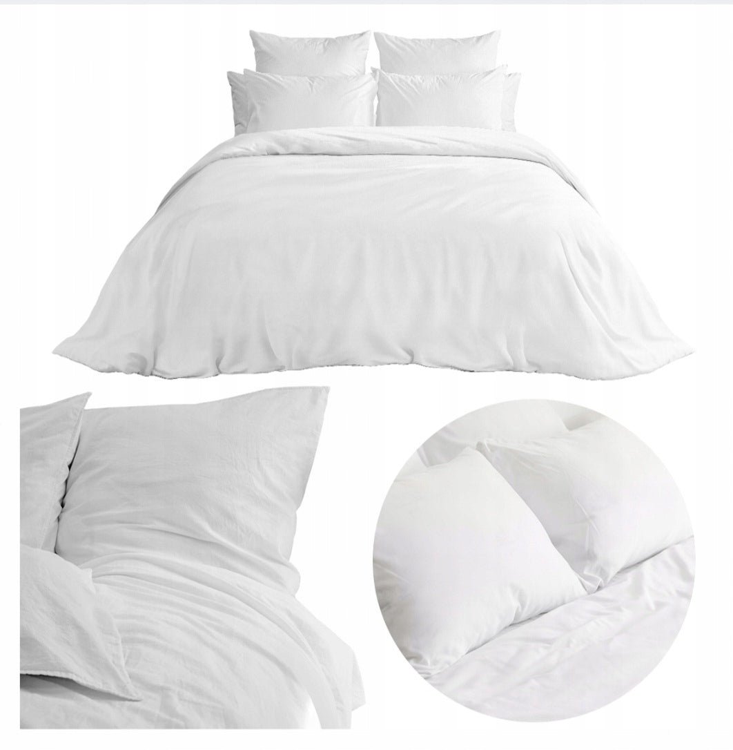 Bedding white plain cotton 140x200 + 70x80 house/hotel