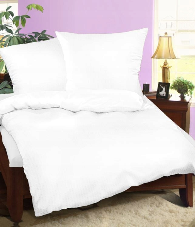 Bedding with bark 160x200 white monochromatic 100% cotton buttons