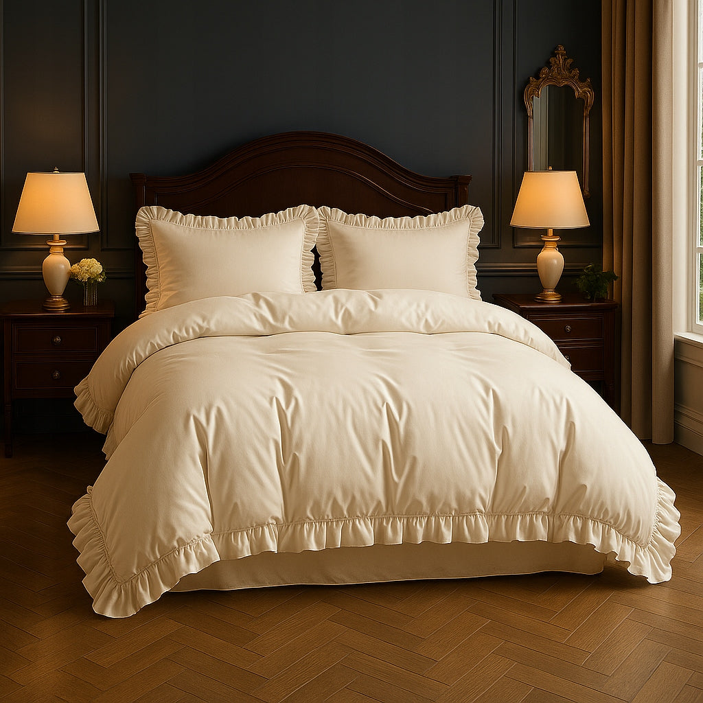 Bedding with frill 200x220 +2 pillowcases PREMIUM bedding set cozy Brand Strefa Spania