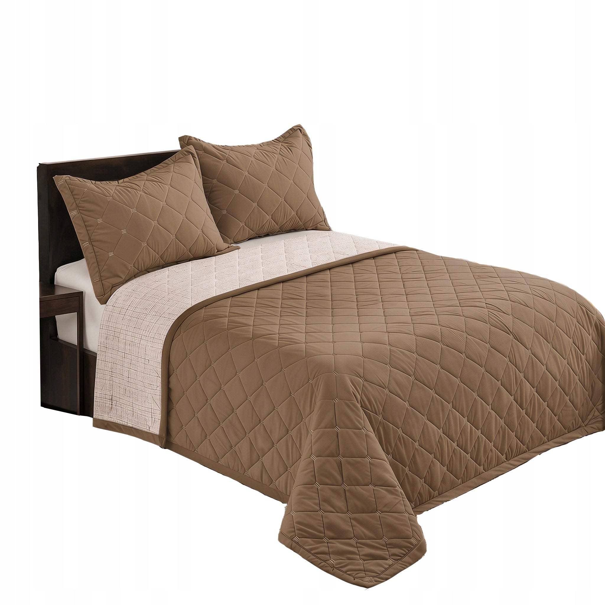 Bedspread sofa bed 160×200 cm quilted brown