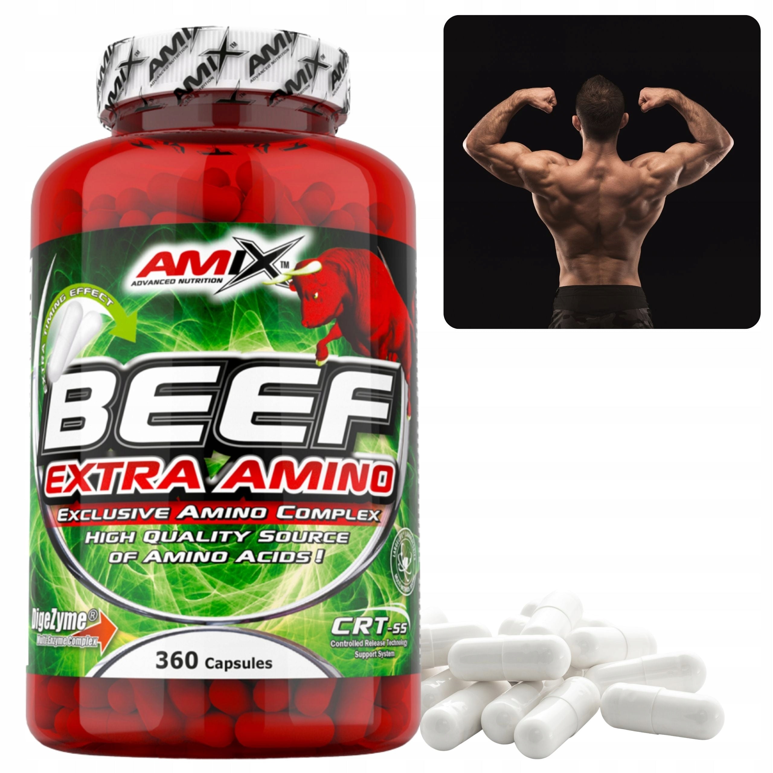 Beef Amino Acids BCAA Leucine Isoleucine Valine EAA Glutamine 360 capsules