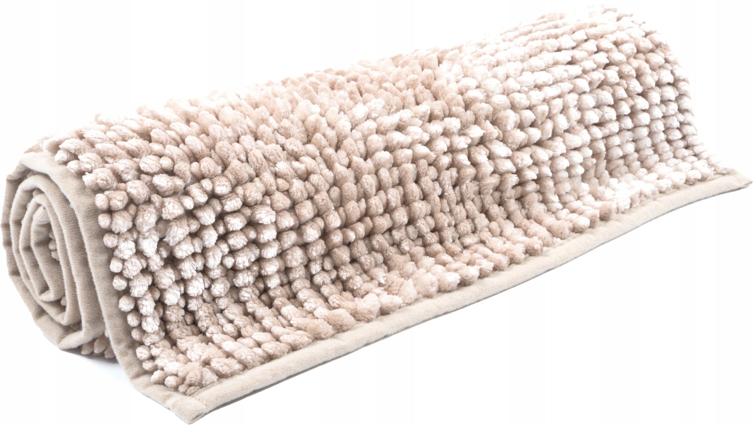 Beige Bathroom Rug Anti-Slip Soft Fluffy Chenille 40x60cm Manufacturer code 506952