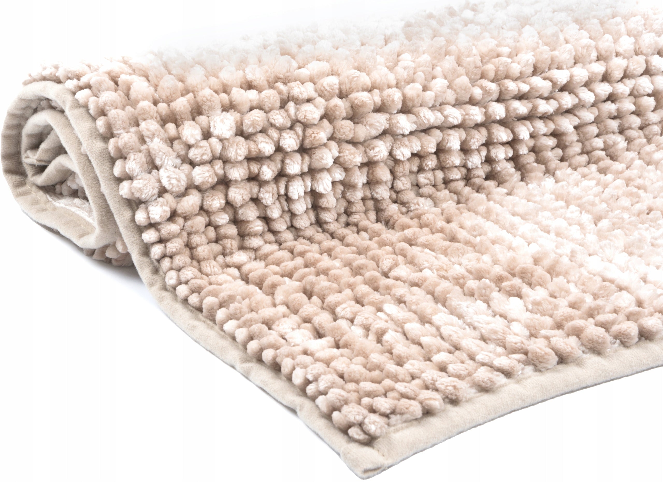 Beige Bathroom Rug Anti-Slip Soft Fluffy Chenille 40x60cm Packaging status original