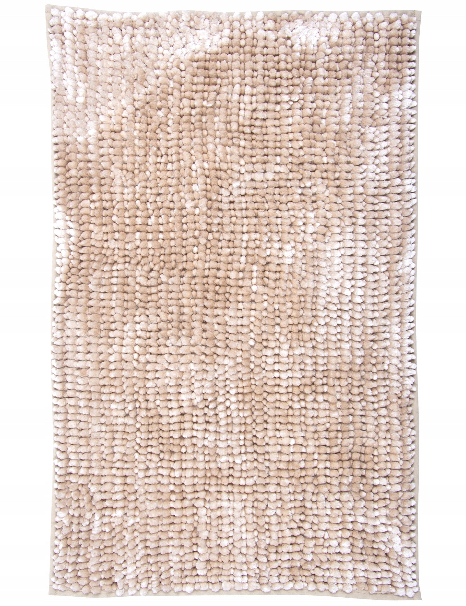 Beige Bathroom Rug Anti-Slip Soft Fluffy Chenille 40x60cm Thickness 20 mm