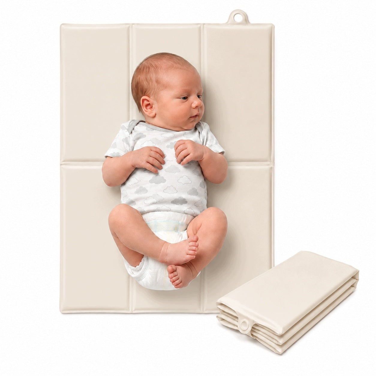 Beige Soft Hiking Changing Table 58x40 cm Folding Baby Mat
