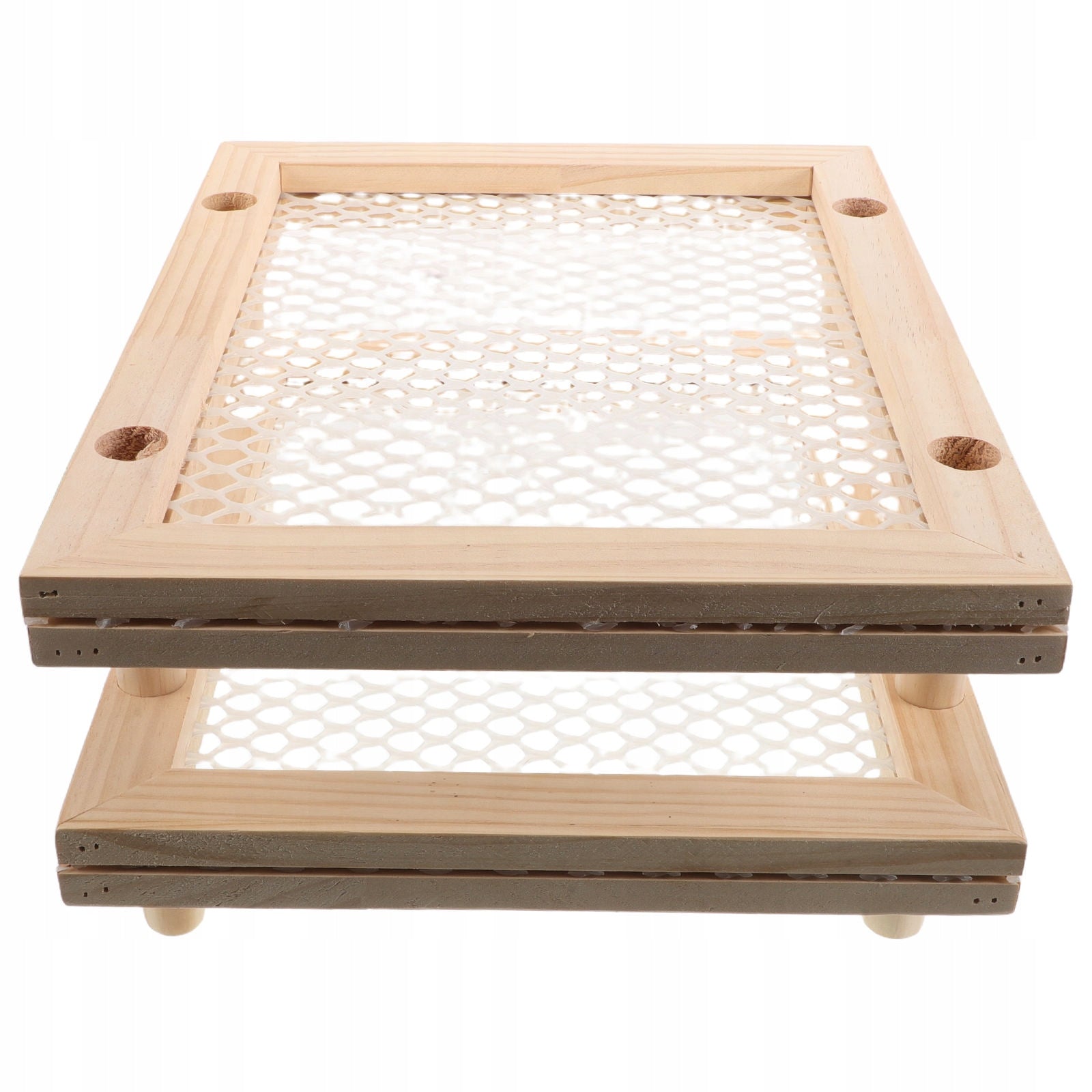Beige Wood Herb Hanging Dryer with Mesh for Flowers, Seeds, and Pasta EAN (GTIN) 4896032744861