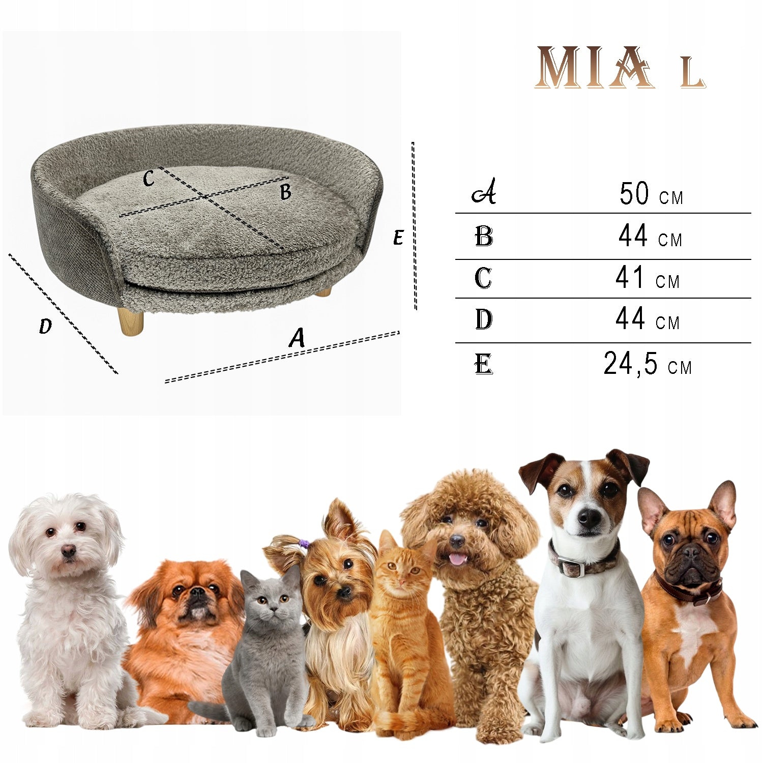 Beige dog and cat bed orthopedic laundry pillow + FREEBIE Packaging status original