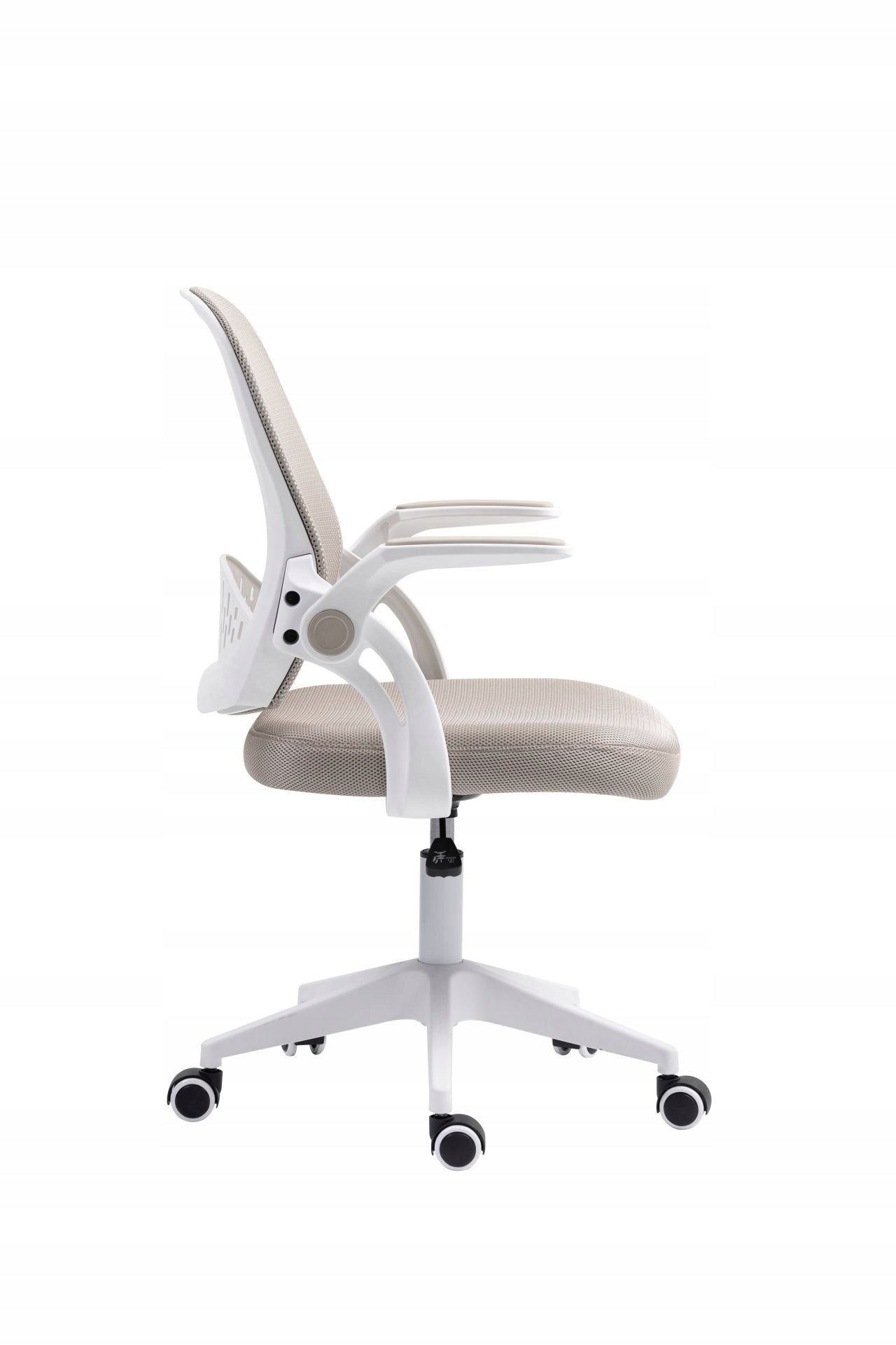 Beige swivel chair with armrests frame white for office ARVEL Manufacturer code Arvel fotel obrotowy beżowy