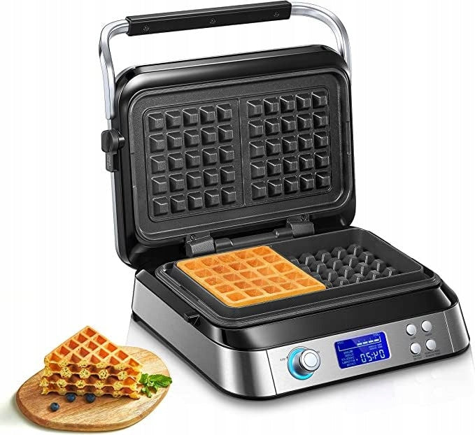 Belgian 1600W LCD Waffle Iron – Temperature Control, New