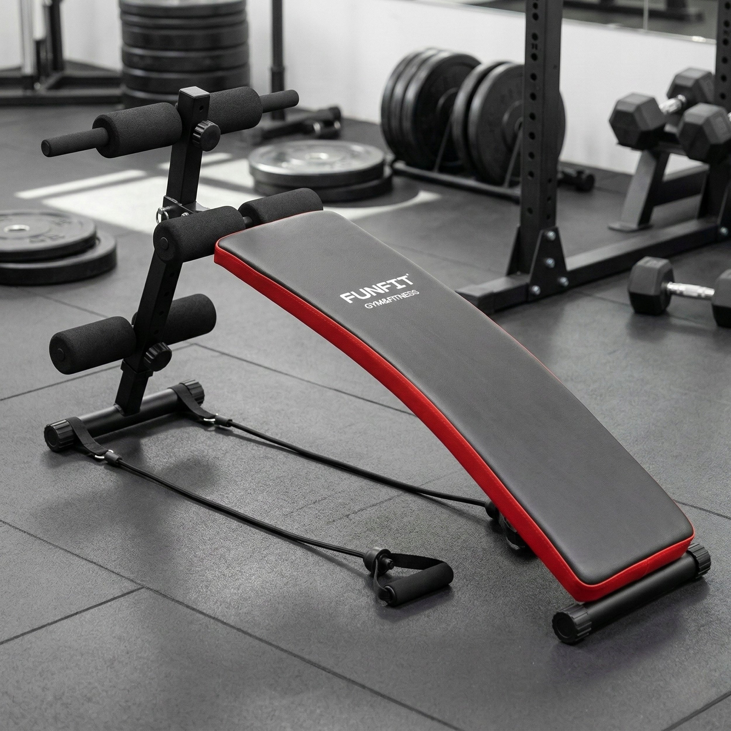Belly Bench Slant Adjustable FUNFIT + Training Expanders Kind adjustable