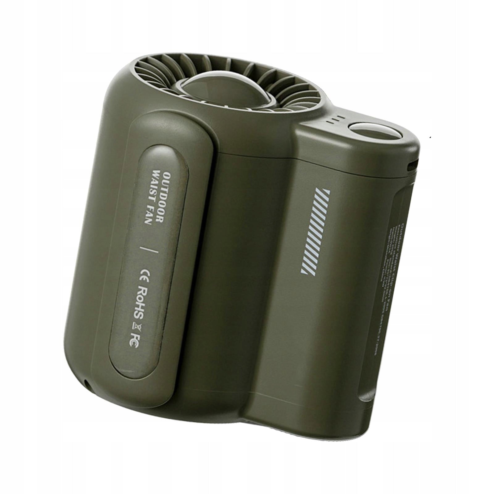 Belt Fan Waist Fan Adjustable Hands Free for green Model Wentylator chłodzący w talii ręczny stojący klips