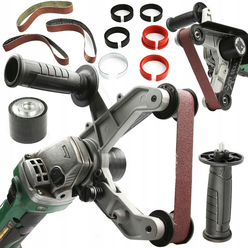 Belt attachment for grinding and polishing pipes adapter for grinder