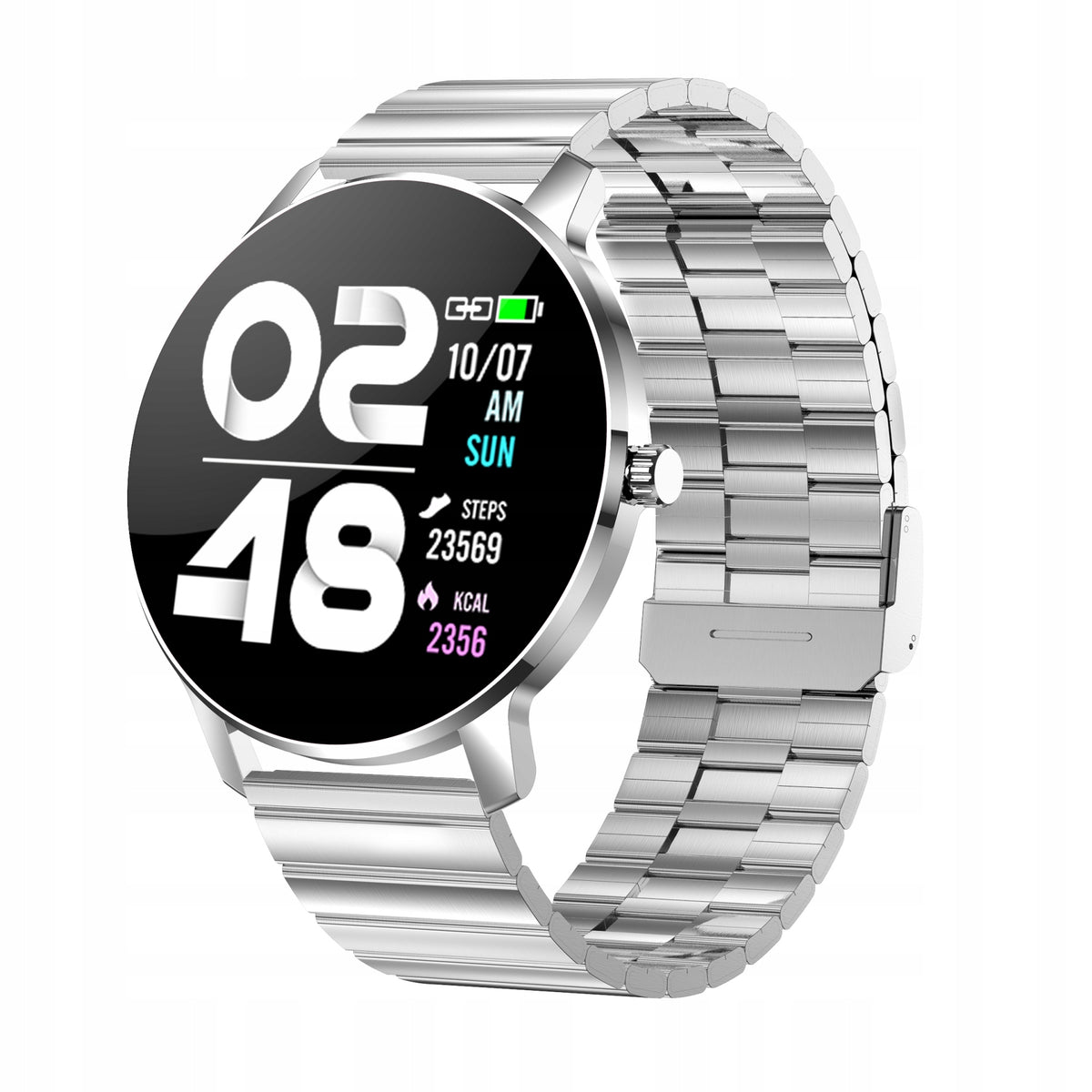 Bemi ARI Silver Smartwatch Two Straps Chrome/Black Bluetooth 1.3 Cali 64MB