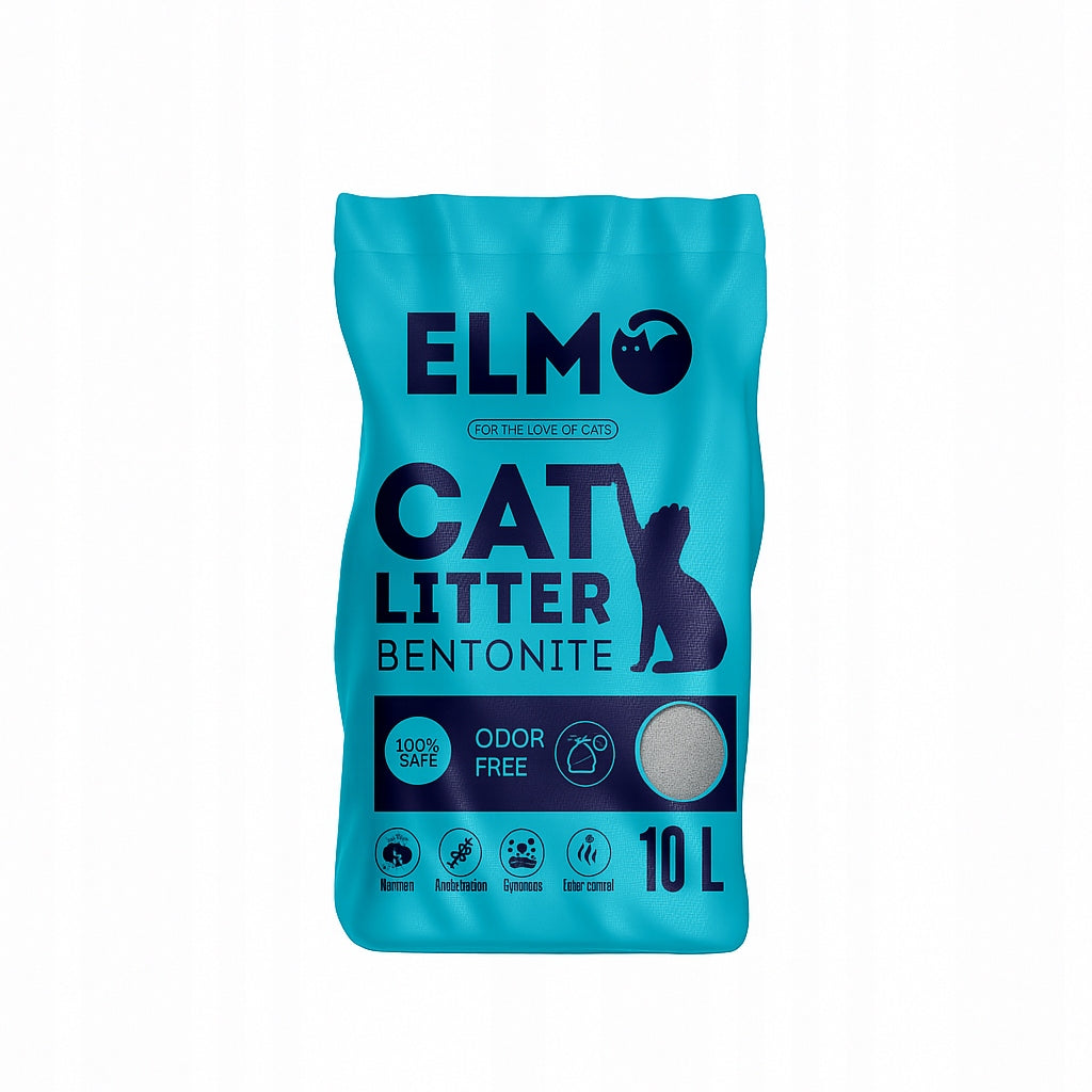 Bentonite Litter for Cat CLUMPING FINE ELMO Unscented 3x10L Manufacturer code elmobezzapachowy10l