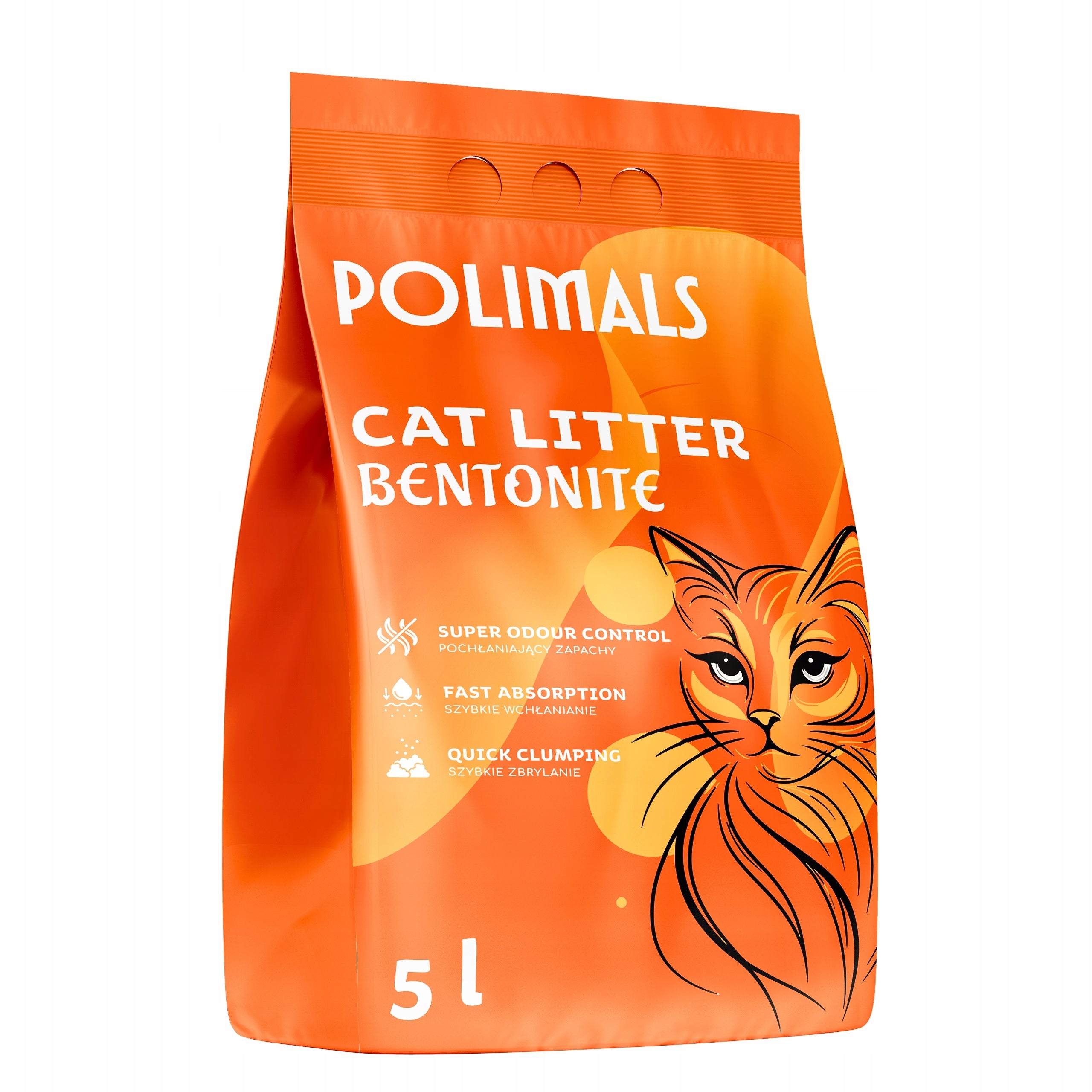 Bentonite Litter for Cat Compact Natural Polimals 5 L Fine Grain Trade name Żwirek dla kota Bentonitowy Polimals 5 L